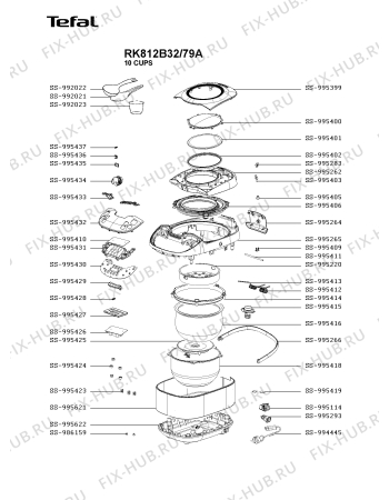 Схема №1 RK812B32/79A с изображением Прокладка для электропароварки Tefal SS-995265