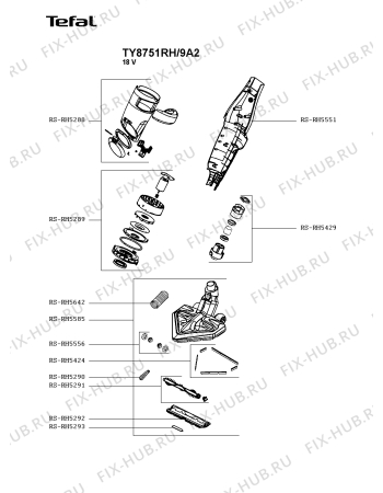 Схема №1 TY8751RH/9A0 с изображением Щёточка для пылесоса Tefal RS-RH5585