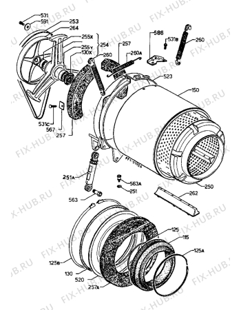 Взрыв-схема стиральной машины Electrolux EW1223F - Схема узла Tub and drum