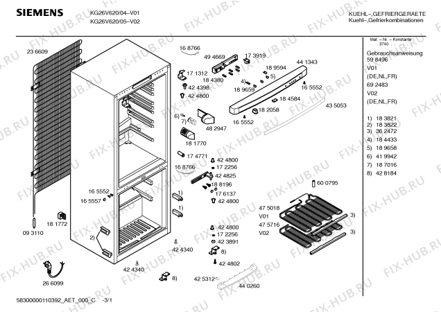 Схема №1 KG33V610 с изображением Корпус лампы для холодильной камеры Bosch 00482947