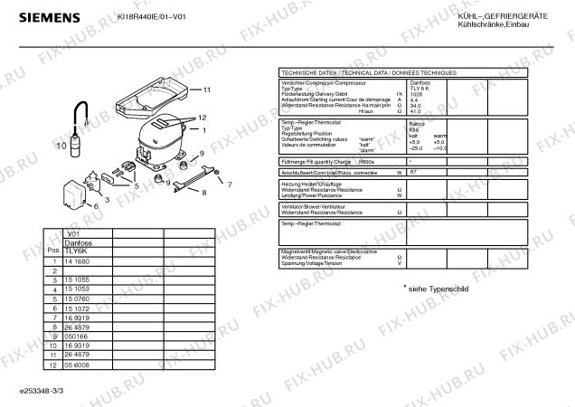 Схема №1 KI26R440IE с изображением Инструкция по эксплуатации для холодильной камеры Siemens 00594901
