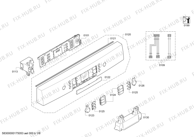 Схема №3 SMS54M52EU SilencePlus - tp3 с изображением Передняя панель для посудомоечной машины Bosch 00790684
