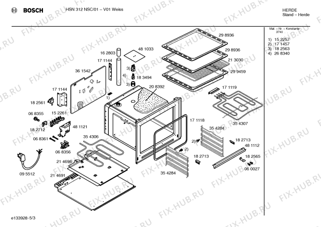 Взрыв-схема плиты (духовки) Bosch HSN312NSC - Схема узла 03