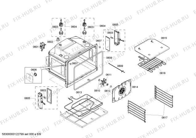 Схема №3 PODC302 с изображением Панель для плиты (духовки) Bosch 00144683