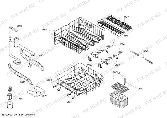 Взрыв-схема посудомоечной машины Bosch SGU45M03EU - Схема узла 06