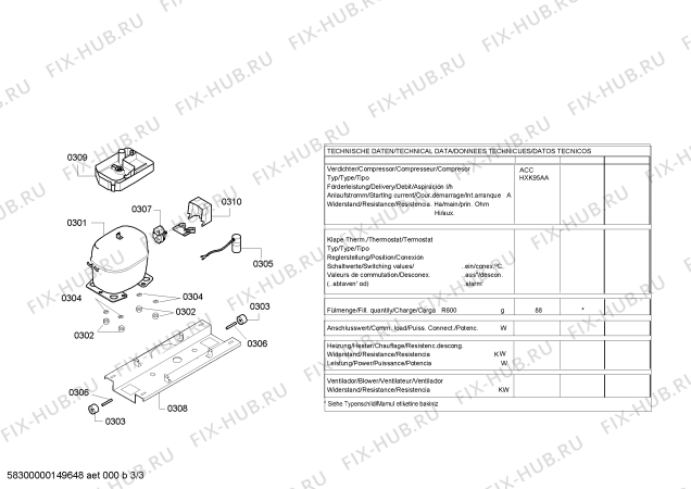 Взрыв-схема холодильника Bosch KGV36X76 - Схема узла 03