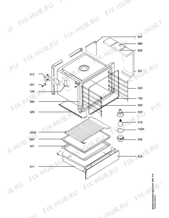 Взрыв-схема плиты (духовки) Aeg 5003F-EW EURO - Схема узла Oven