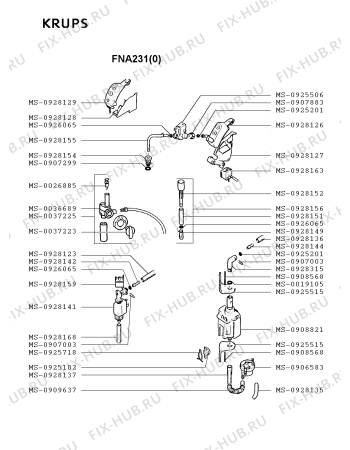 Взрыв-схема кофеварки (кофемашины) Krups FNA231(0) - Схема узла ZP002692.7P4