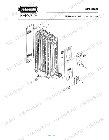 Схема №1 H130715 с изображением Микромодуль для электрообогревателя DELONGHI 593268