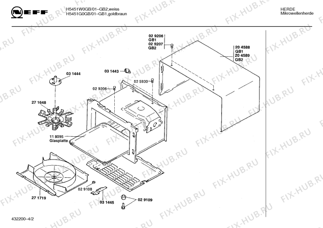 Взрыв-схема микроволновой печи Neff H5451G0GB GB-6120.11 - Схема узла 02