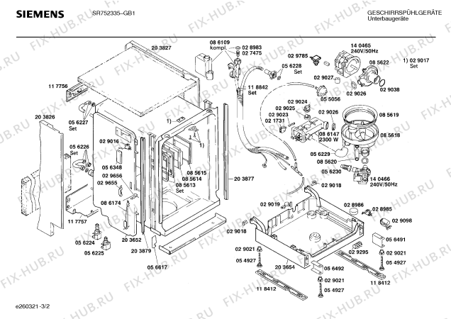 Схема №1 SR752300 с изображением Панель для посудомоечной машины Siemens 00118396
