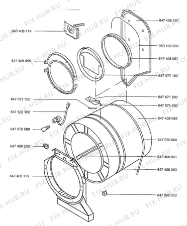 Взрыв-схема стиральной машины Aeg L56600 - Схема узла Drum