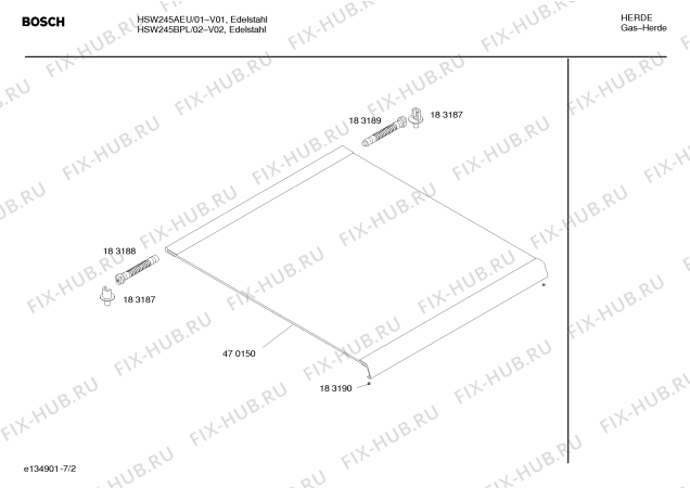 Схема №2 HSW245BPL Bosch с изображением Ручка конфорки для плиты (духовки) Bosch 00183225
