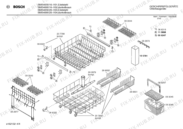 Взрыв-схема посудомоечной машины Bosch SMI5405II - Схема узла 04