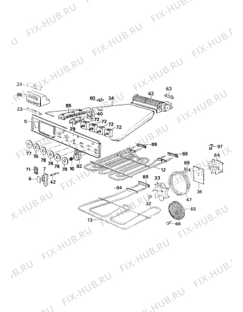 Взрыв-схема плиты (духовки) Electrolux CO1155W1 - Схема узла Oven equipment