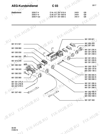 Взрыв-схема плиты (духовки) Aeg 3200F-W GB - Схема узла Section9