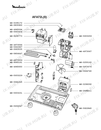 Взрыв-схема микроволновой печи Moulinex AFA72L(0) - Схема узла AP002074.6P3