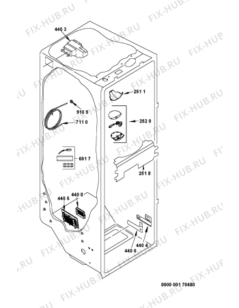 Взрыв-схема холодильника Whirlpool FRBB36AF202 (F090522) - Схема узла