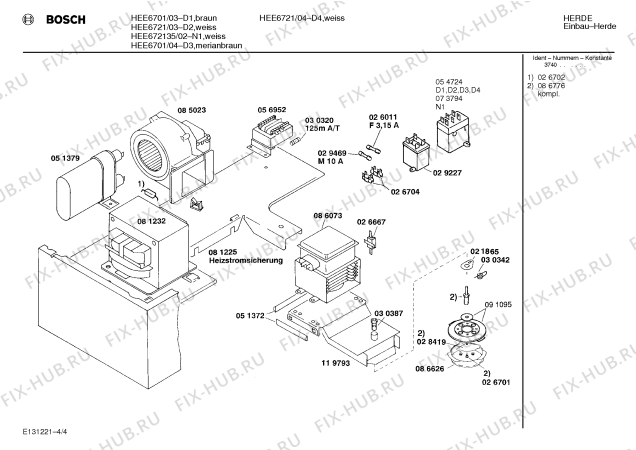Схема №2 HEE6722SC с изображением Переключатель для духового шкафа Bosch 00031557