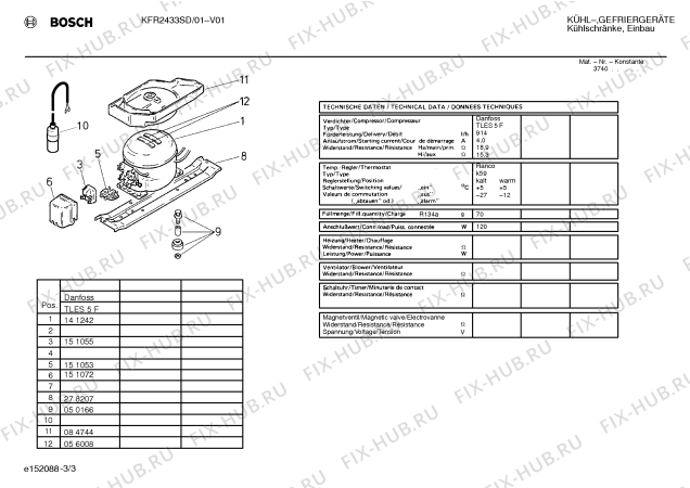 Взрыв-схема холодильника Bosch KFR2433SD - Схема узла 03