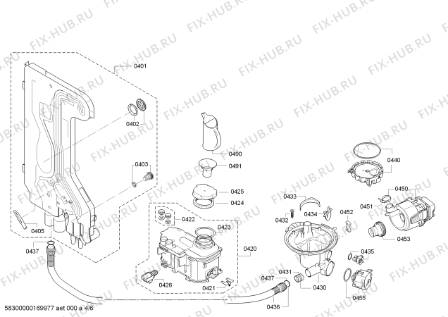 Взрыв-схема посудомоечной машины Siemens SN24D203EU - Схема узла 04