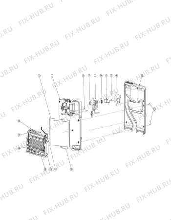 Взрыв-схема холодильника Hotpoint-Ariston RMBHA12001CRFH (F066590) - Схема узла