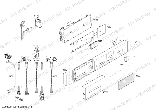 Схема №1 W5440X0 NEFF 1400/ 7kg с изображением Панель управления для стиралки Bosch 00667276