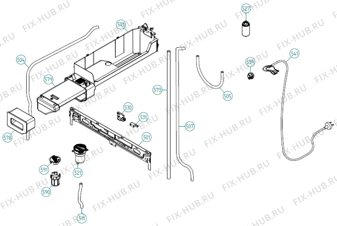 Взрыв-схема стиральной машины Asko T784HP RU   -White (369460, TD70.2) - Схема узла 05