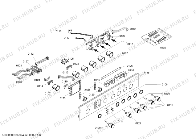 Схема №3 HEN734540 с изображением Панель управления для плиты (духовки) Bosch 00438044