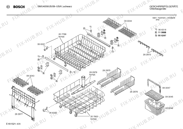 Схема №1 SMU3036UC с изображением Инструкция по установке/монтажу для посудомойки Bosch 00515568