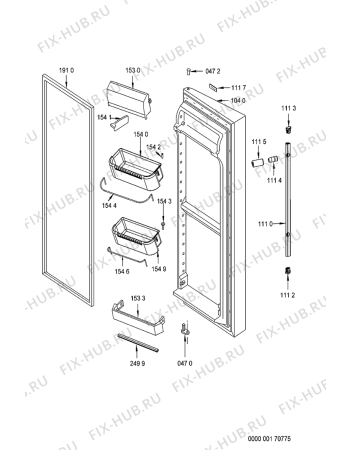 Схема №3 KSN 545 BIO OP IN с изображением Дверь для холодильника Whirlpool 481241610345