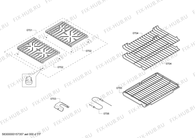 Схема №1 HDI7282C с изображением Ручка конфорки для духового шкафа Bosch 00630688