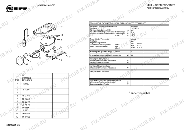 Взрыв-схема холодильника Neff K5625X2 - Схема узла 03