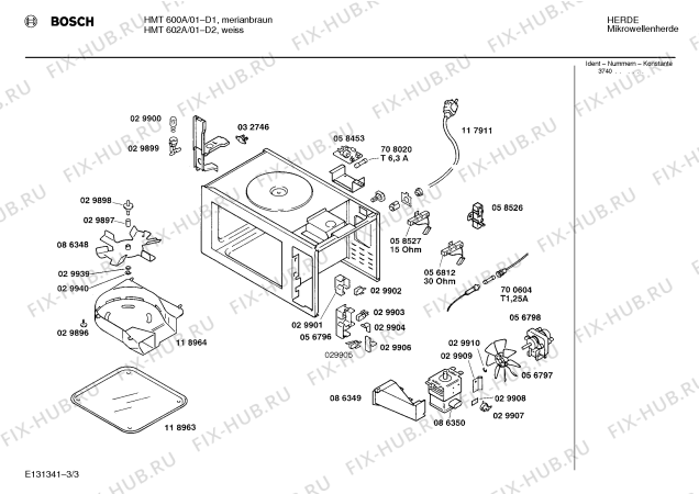 Схема №1 HMT600A с изображением Панель для микроволновки Bosch 00088865