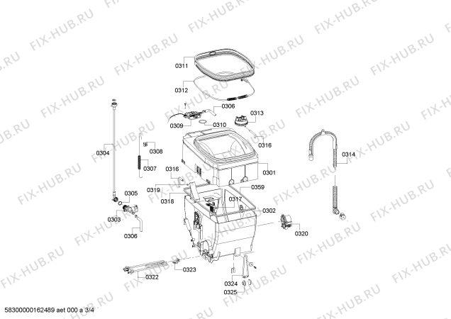 Схема №1 WP09T352HK с изображением Вкладыш для стиральной машины Siemens 00618878