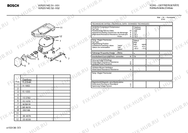 Взрыв-схема холодильника Bosch KIR2574IE - Схема узла 03