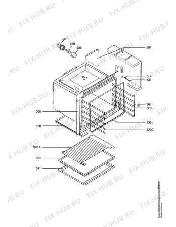 Взрыв-схема плиты (духовки) Aeg Electrolux B31915-4-A  NORDIC R - Схема узла Oven