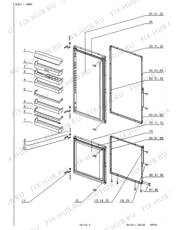 Взрыв-схема холодильника Electrolux EK306.3LTS - Схема узла Refrigerator door