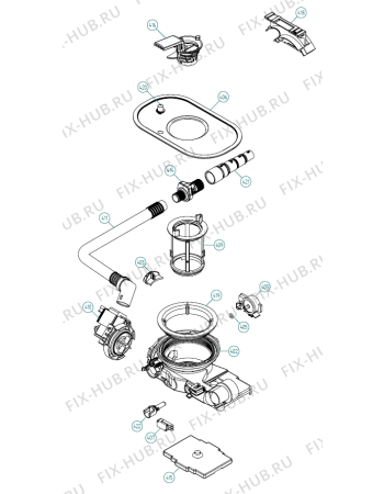 Взрыв-схема посудомоечной машины Asko D5233 Encore US   -Titanium FI (341147, DW70.3) - Схема узла 04