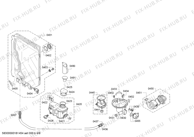 Схема №4 SMV51E00EU с изображением Силовой модуль запрограммированный для посудомойки Bosch 12003742