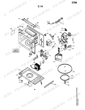 Взрыв-схема микроволновой печи Electrolux EME2350 - Схема узла Functional parts