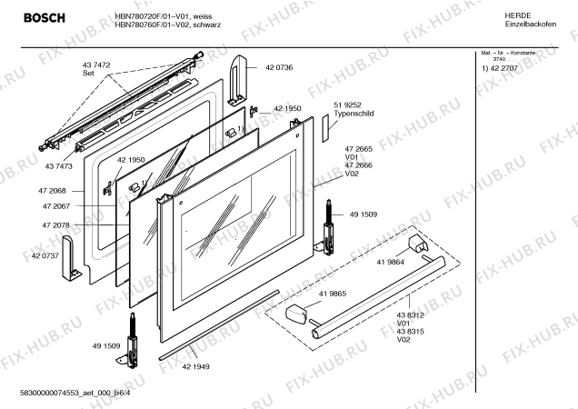 Схема №1 HB76L650F с изображением Панель для духового шкафа Siemens 00437472