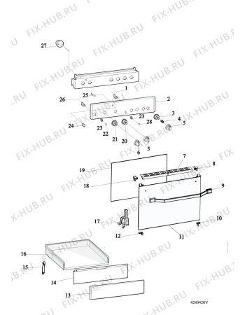 Взрыв-схема плиты (духовки) Indesit IS5G2PCWFR (F156788) - Схема узла