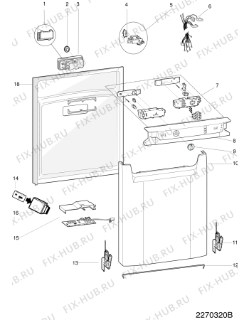 Схема №1 FDAL28P (F076988) с изображением Сенсорная панель для посудомоечной машины Indesit C00288386