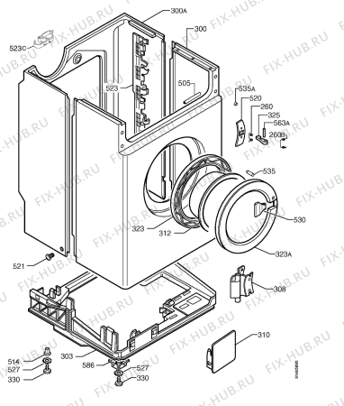 Взрыв-схема стиральной машины Rex RL12X - Схема узла Cabinet + armatures