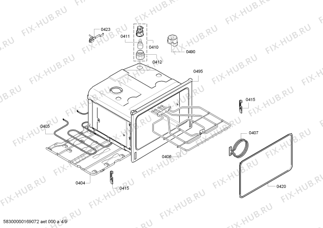 Схема №2 U17M42S5GB с изображением Фронтальное стекло для духового шкафа Bosch 00689274