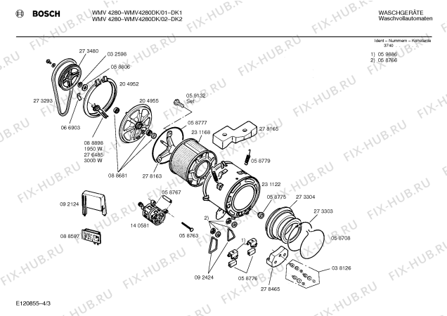 Схема №2 WMV4280DK с изображением Магнитный клапан для стиралки Bosch 00066208