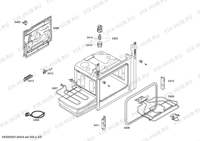 Взрыв-схема плиты (духовки) Siemens HM422210N - Схема узла 04