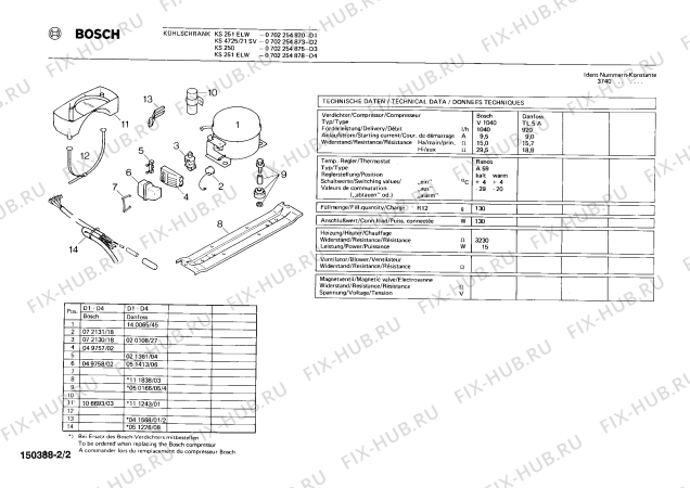 Взрыв-схема холодильника Bosch 0702254873 KS4725/21SV - Схема узла 02