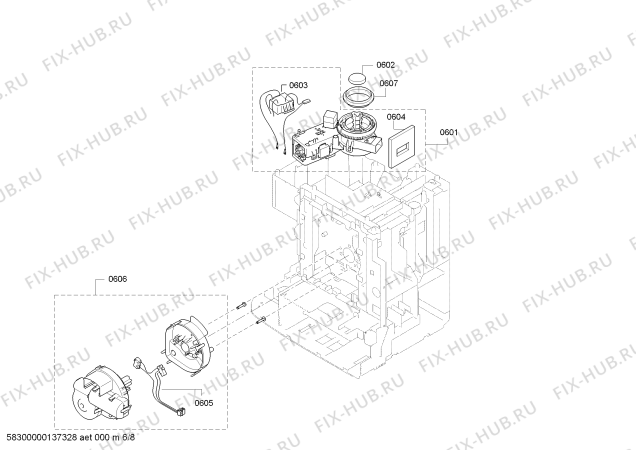 Схема №1 TCC78K750A с изображением Ремкомплект для кофеварки (кофемашины) Siemens 00678379